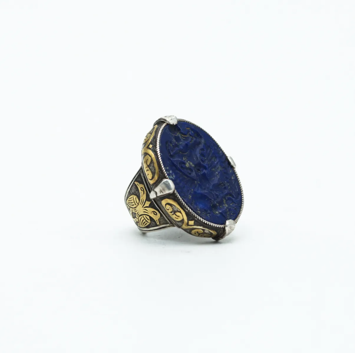 Inel Afgan om vultur lapis.lazuli Argint