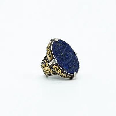 Inel Afgan om vultur lapis.lazuli Argint - 5