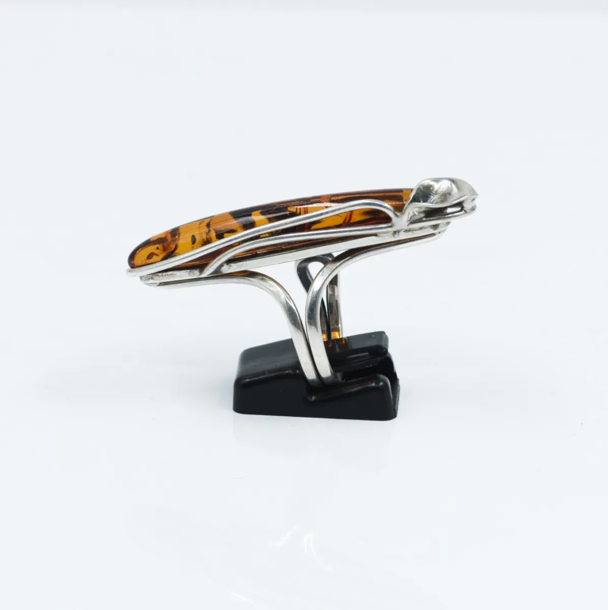 Inel lung chihlimbar 5.5cm Argint