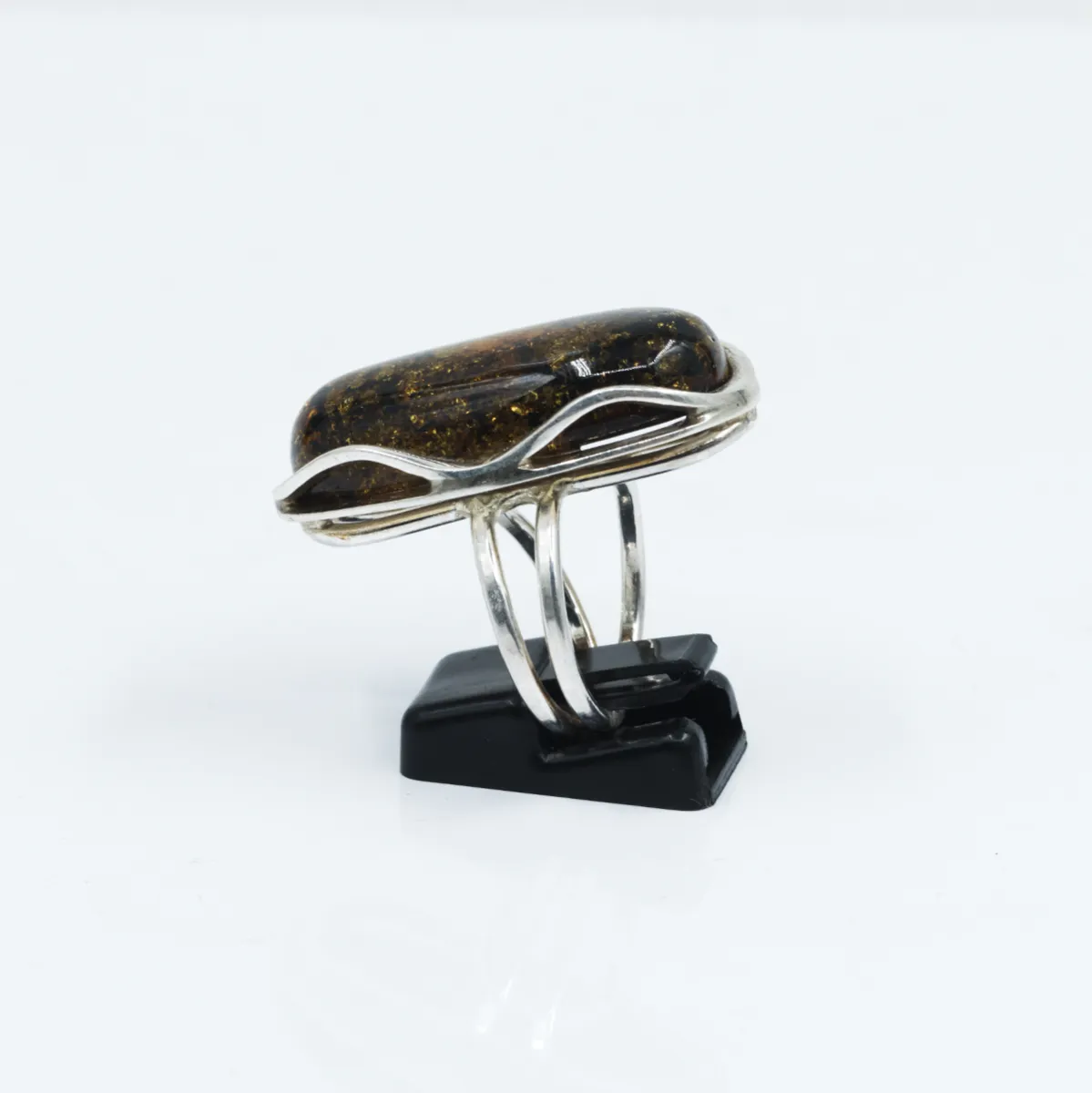 Inel lung chihlimbar 3.8cm Argint