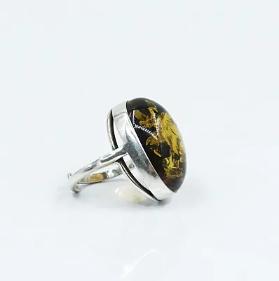 Inel oval chihlimbar 2.9cm Argint - 5