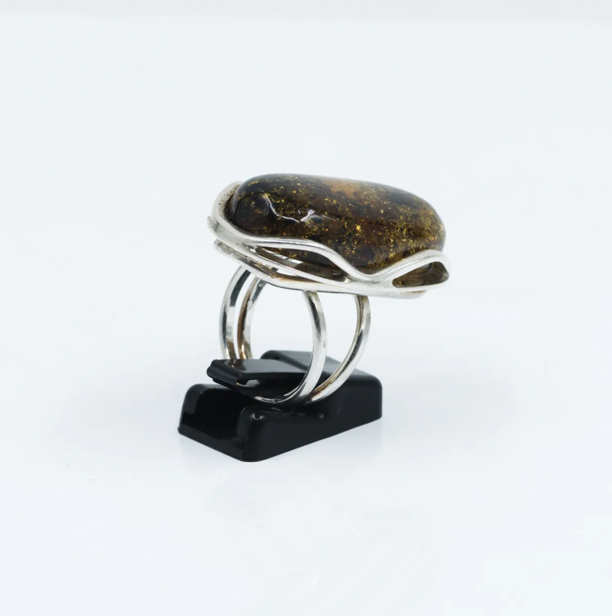Inel lung chihlimbar 3.8cm Argint