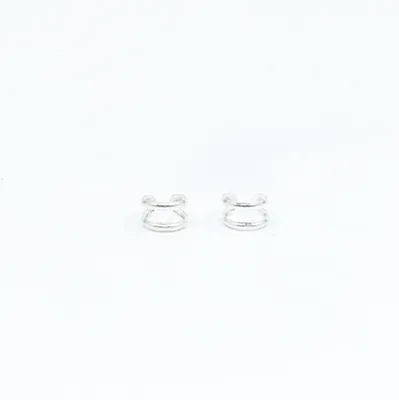 Cercei earcuff 2 linii xxs Argint - 2