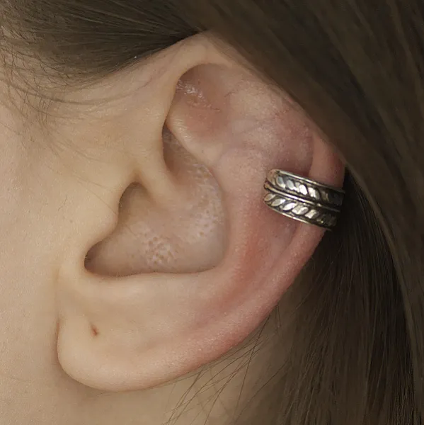 Cercei earcuff model spic Argint