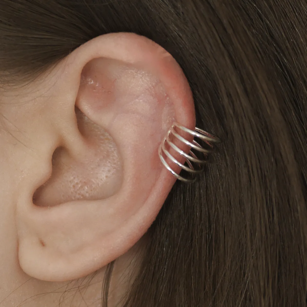 Cercei earcuff 5 linii 1.2cm Argint
