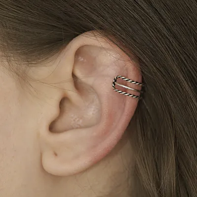 Cercei earcuff 3 sarme Argint - 1