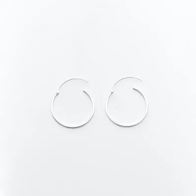 Cercei tip creola dreptunghiulara 1.5mm Argint - 2