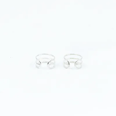 Cercei earcuff 3 linii 6mm Argint - 4
