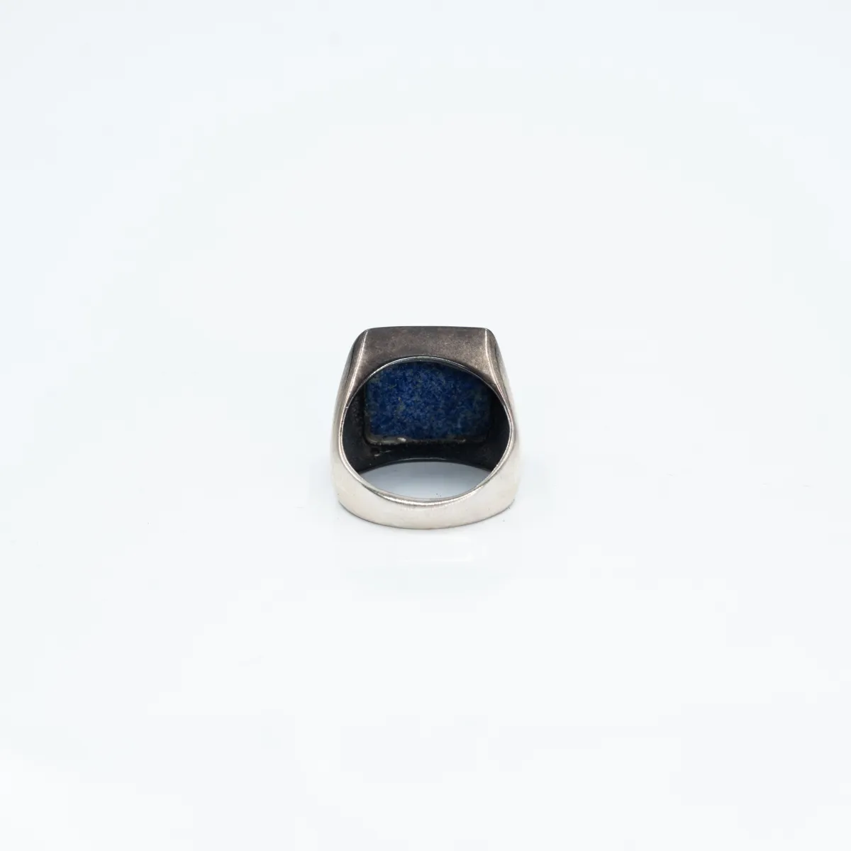 Inel psp patrat simplu lapis.lazuli Argint