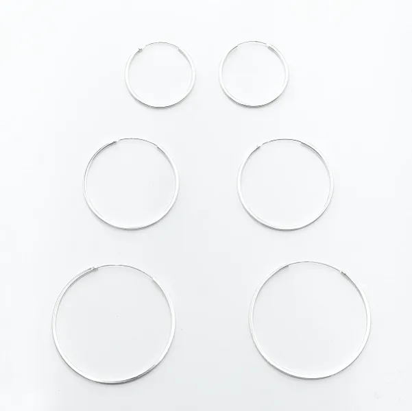 Cercei tip creola dreptunghiulara 1.5mm Argint