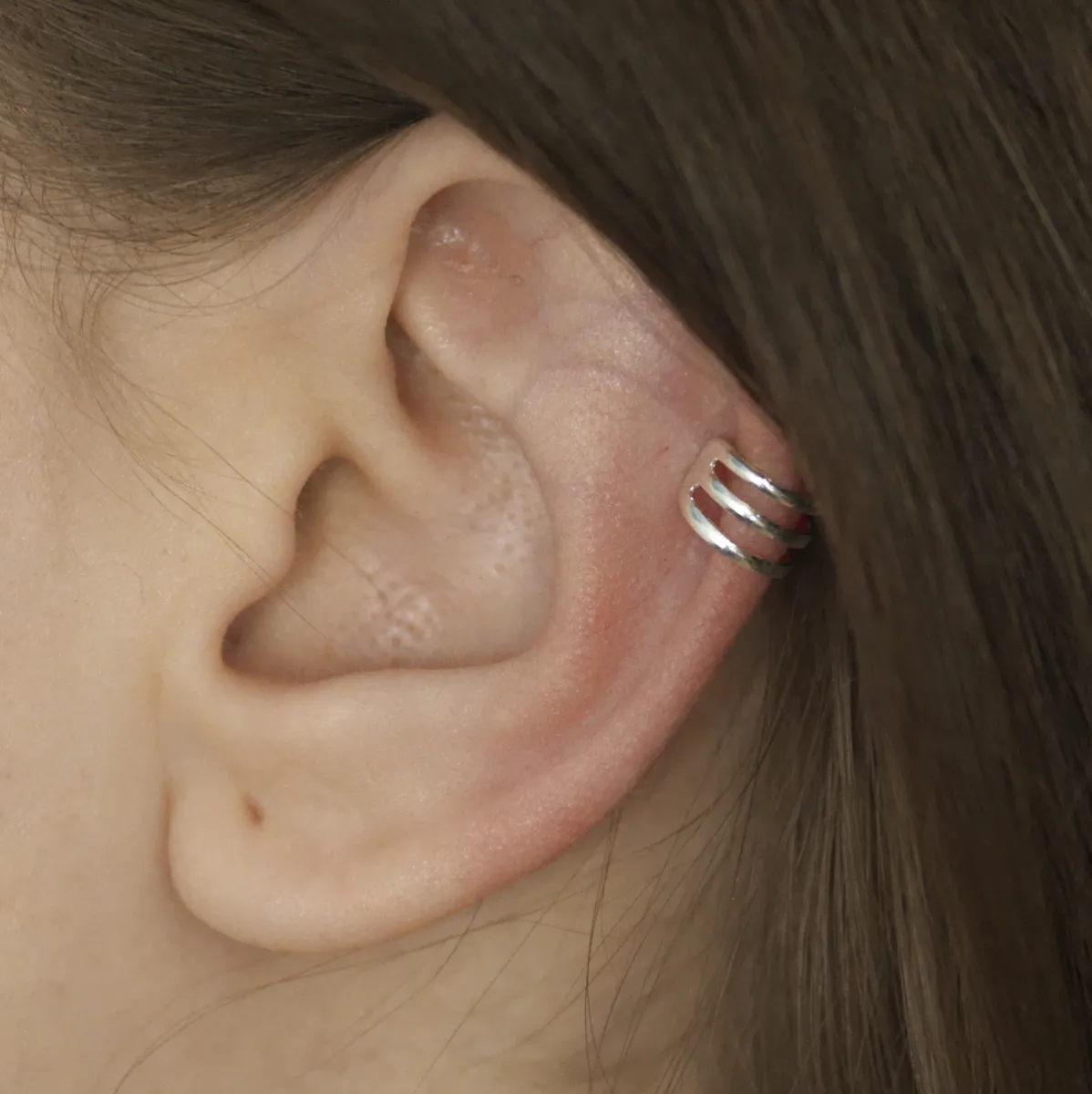 Cercei earcuff 3 linii xxs Argint