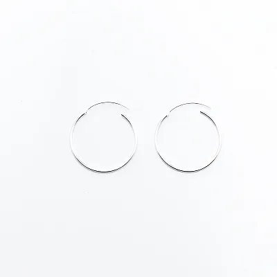 Cercei tip creola rotunda 1.5mm Argint - 2