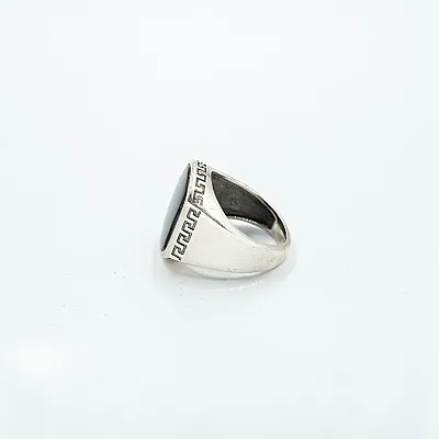 Inel patrat Greek piatra onix Argint - 4