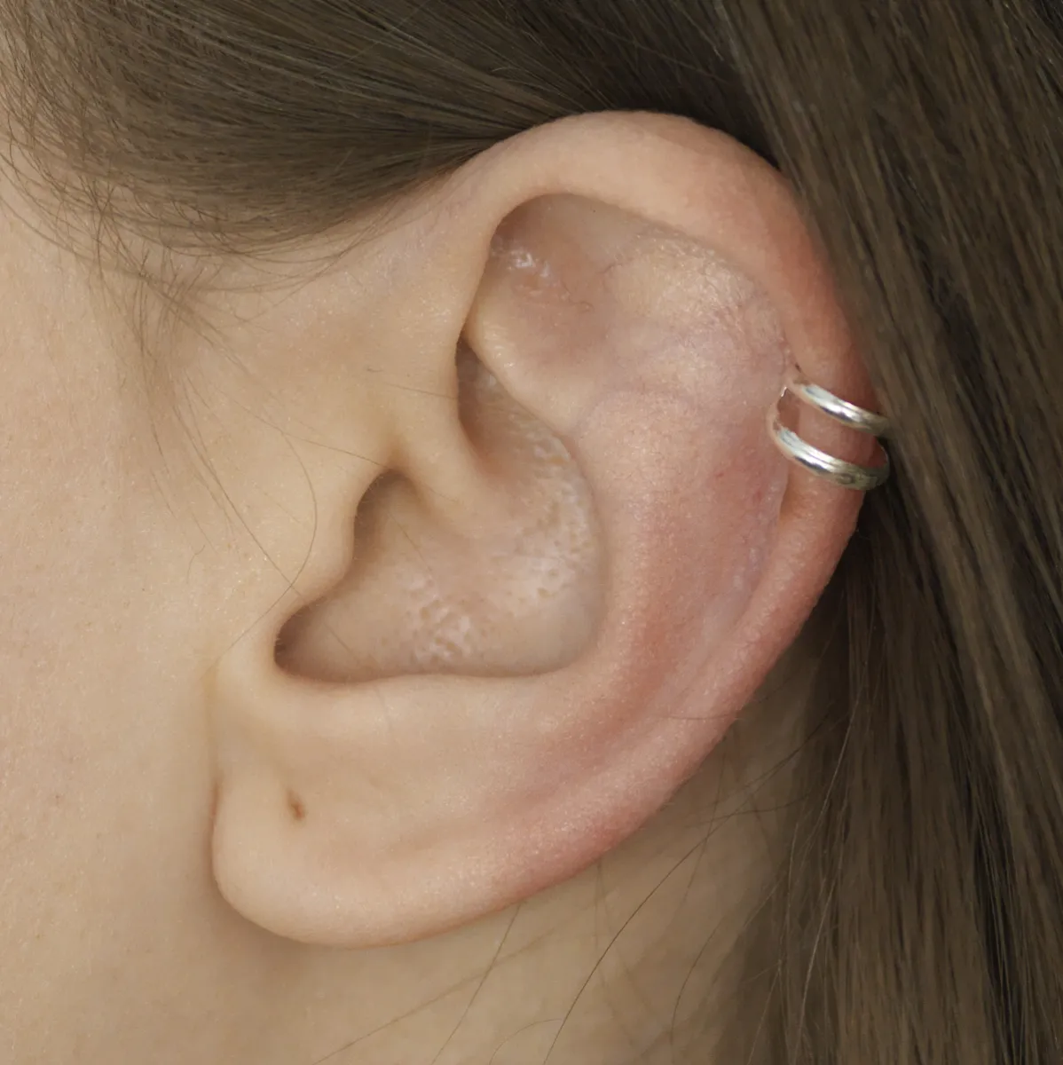 Cercei earcuff 2 linii xxs Argint