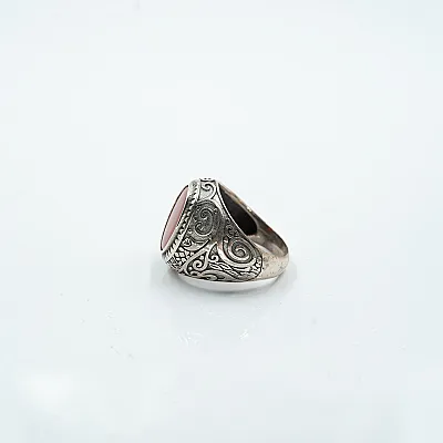 Inel oval broderie gotica carneol Argint - 4