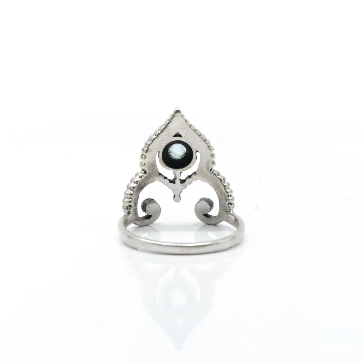 Inel tiara piatra naturala topaz bleu Argint