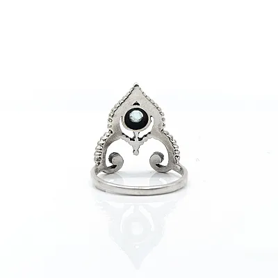 Inel tiara piatra naturala topaz bleu Argint - 4