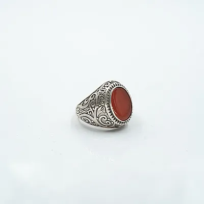 Inel oval broderie gotica carneol Argint - 3