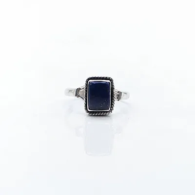 Inel piatra dreptunghiulara lapis Argint - 1