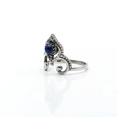 Inel tiara piatra naturala lapis lazuli Argint - 2