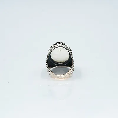 Inel oval broderie piatra lunii Argint - 5