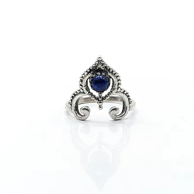 Inel tiara piatra naturala lapis lazuli Argint - 1