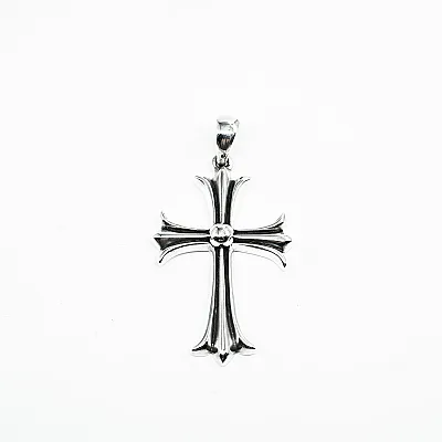 Pandantiv gotic cruce bulina L Argint - 1