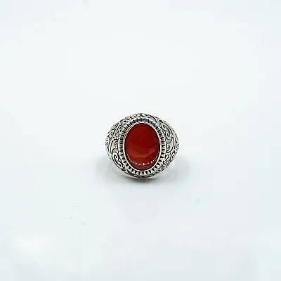 Inel oval broderie gotica carneol Argint - 1