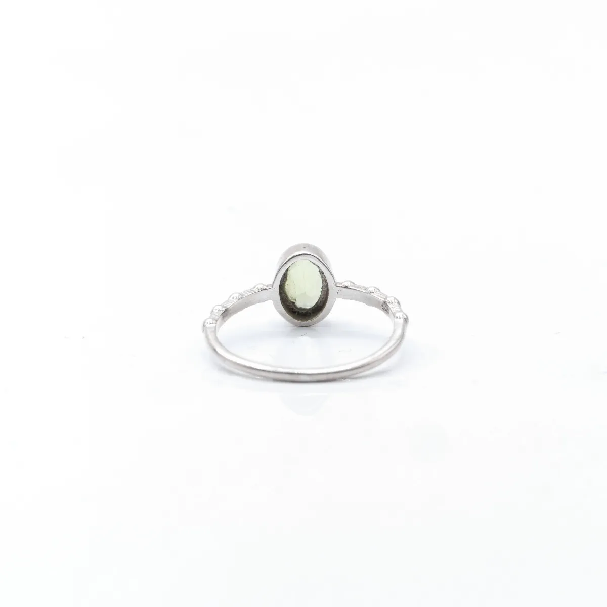 Inel puncte piatra naturala peridot Argint