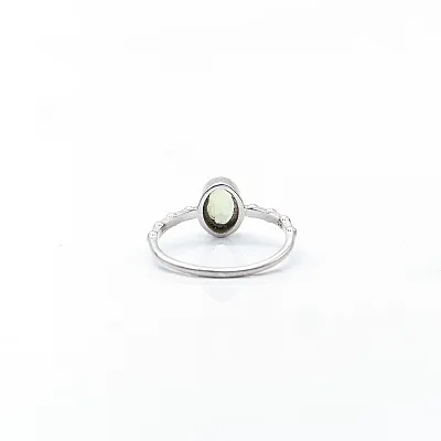 Inel puncte piatra naturala peridot Argint - 4