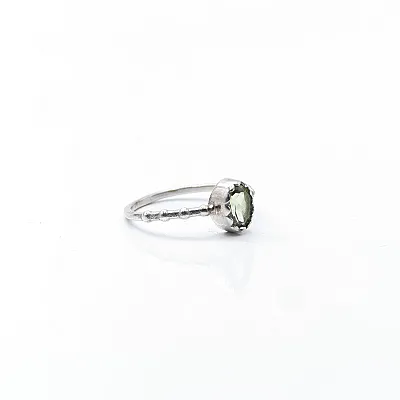 Inel puncte piatra naturala peridot Argint - 5