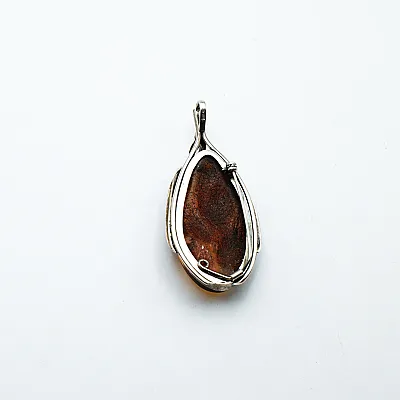 Pandantiv-brosa chihlimbar cognac 6.5cm Argint - 3