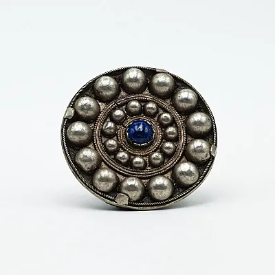 Inel rotund Afgan solar lapis-lazuli Argint - 1
