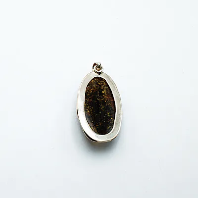 Pandantiv oval chihlimbar maro-auriu 6.2cm Argint - 3