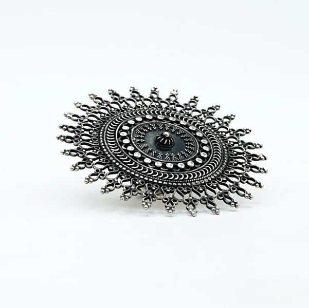 Inel disc solar India 7.5cm Argint