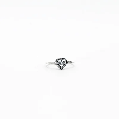 Inel solitaire inima cubic zirconia Argint - 1