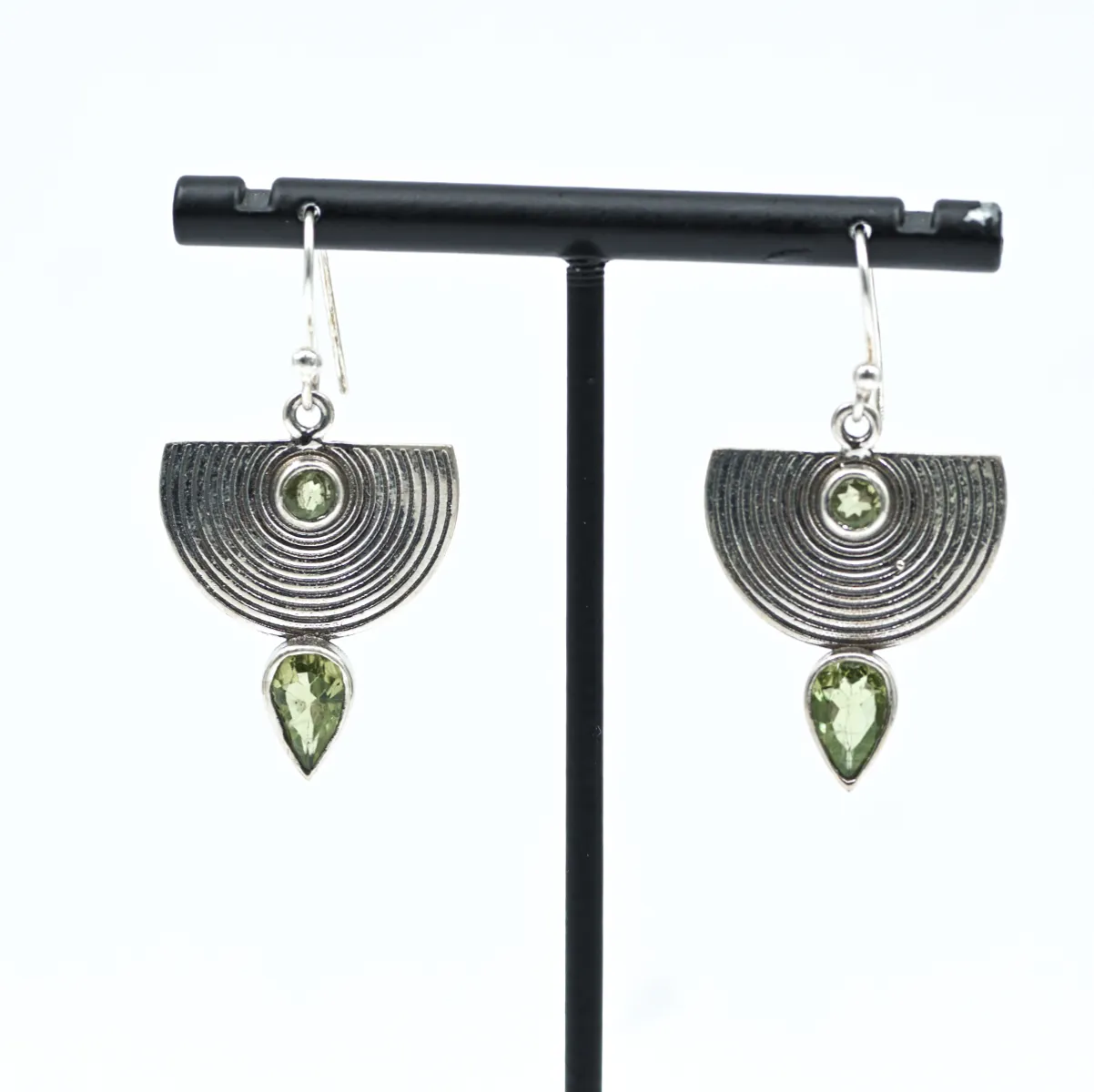 Cercei semicerc peridot Argint