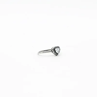 Inel solitaire inima cubic zirconia Argint - 5