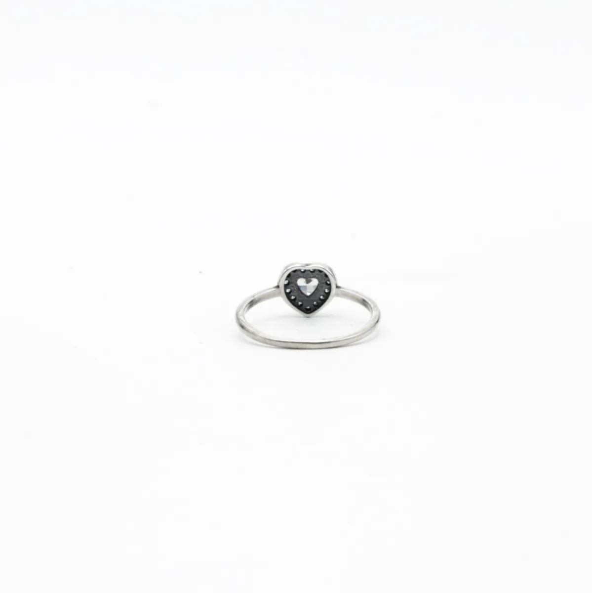 Inel solitaire inima cubic zirconia Argint