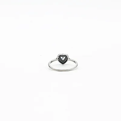 Inel solitaire inima cubic zirconia Argint - 4