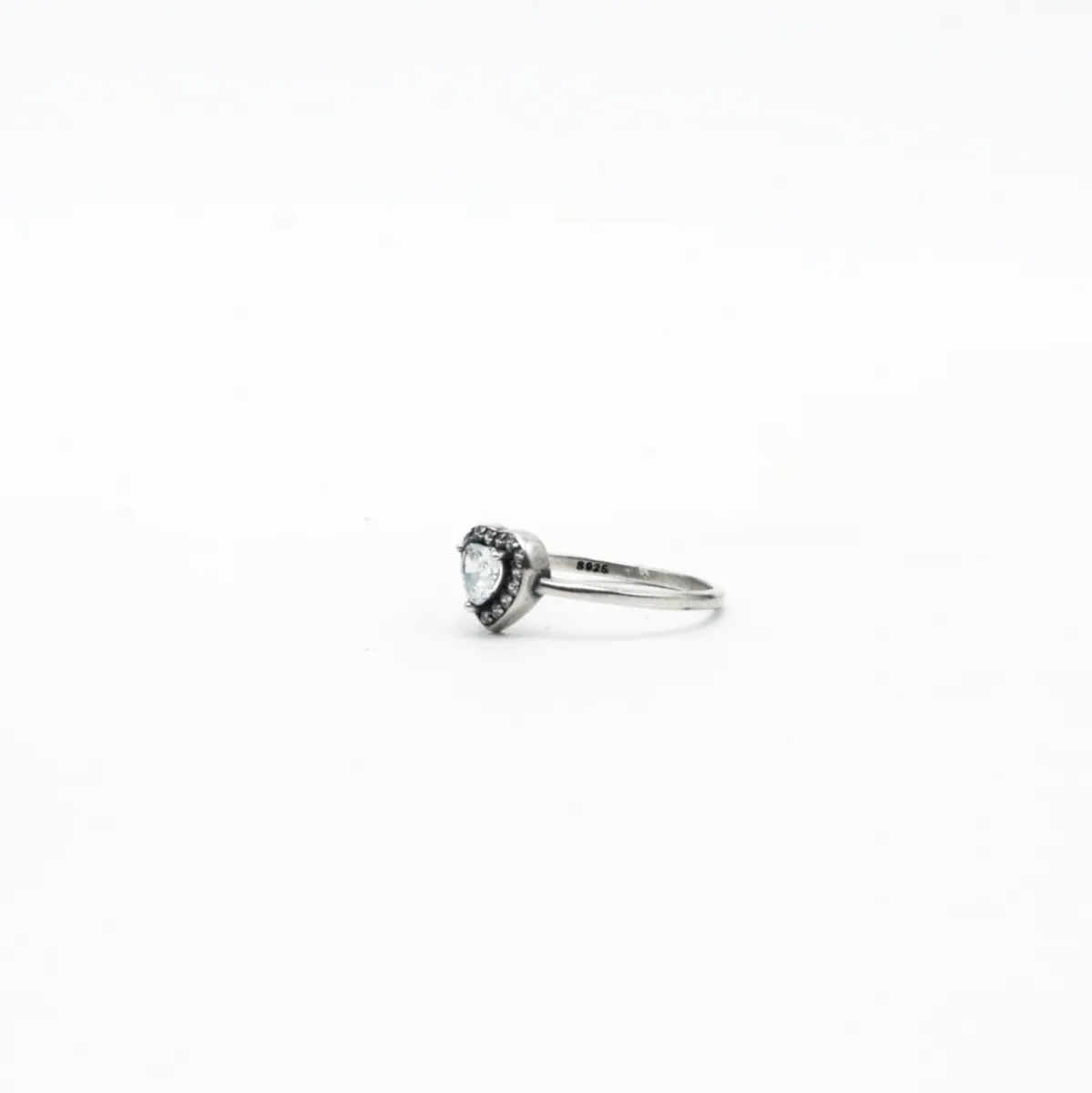 Inel solitaire inima cubic zirconia Argint