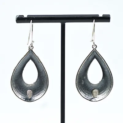 Cercei picatura hammered labradorit Argint - 2