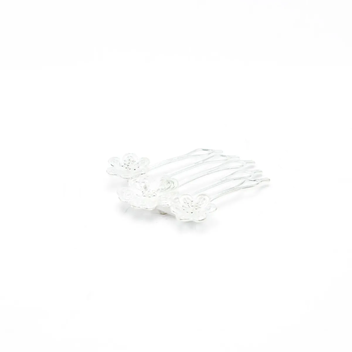 Pieptan trio floral Argint