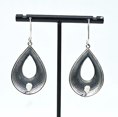 Cercei picatura hammered citrin Argint - 2