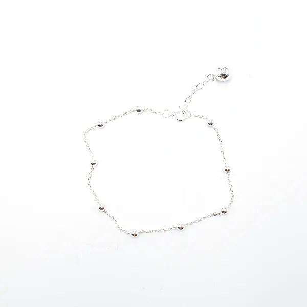 Bratara de picior cu bilute 4mm Argint