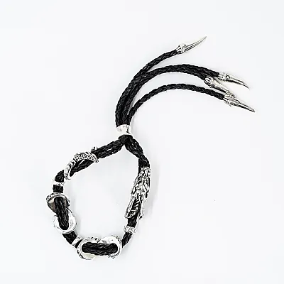 Bratara piele dragon gheare cz Argint - 3