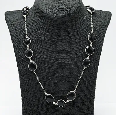 Lant multi pietre onix 77cm Argint - 1