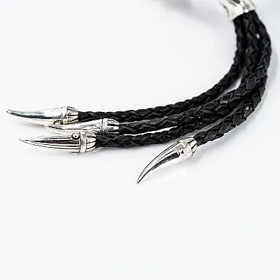 Bratara piele dragon gheare cz Argint - 5