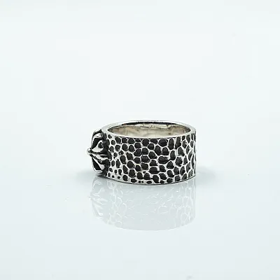 Verigheta lata hammered cruce Argint - 4
