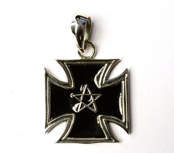 Pandantiv cruce malteza pentagrama Argint
